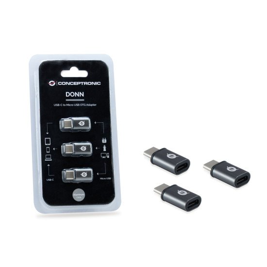 Conceptronic DONN05G changeur de genre de câble USB 2.0 Type-C USB 2.0 Micro Noir Conceptronic DONN05G changeur de genre de câble USB 2.0 Type-C USB 2.0 Micro Noir