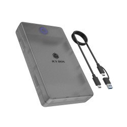 ICY BOX Spade Base 388 Boîtier disque dur/SSD Noir, Transparent 2.5/3.5"