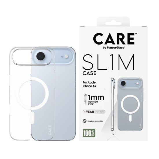 PanzerGlass CARE™ by ® SL1M Case Transparent w. MagSafe iPhone Air coque de protection pour téléphones portables Housse