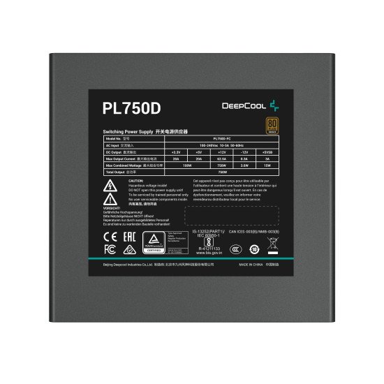 DeepCool PL750D unité d'alimentation d'énergie 750 W 20+4 pin ATX ATX Noir DeepCool PL750D unité d'alimentation d'énergie 750 W 20+4 pin ATX ATX Noir
