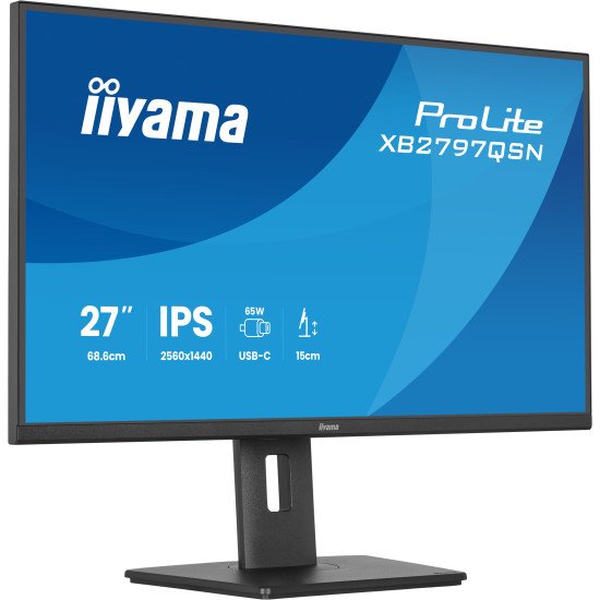 iiyama ProLite XB2797QSN-B1 écran PC 68,6 cm (27") 2560 x 1440 pixels Quad HD LCD Noir