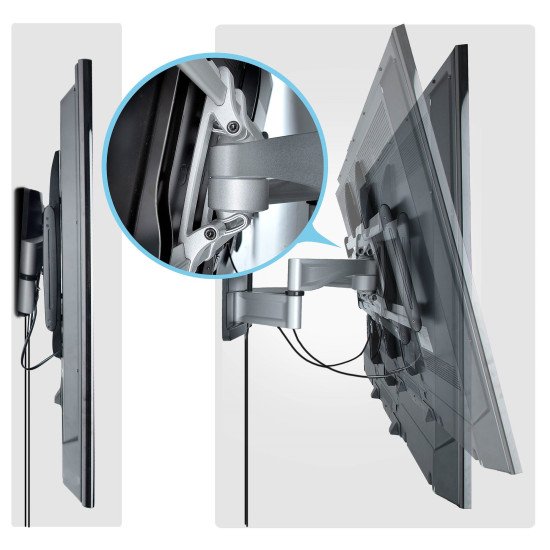 StarTech.com Support Mural Articulé Robuste pour Téléviseur à Écran Plat jusqu'à 100" et 85kg, VESA 800x500, Support à Profil Bas, Conforme TAA