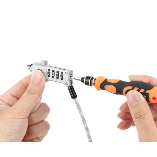 Manhattan Câble antivol universel à combinaison pour ordinateur portable (Noble Wedge®, Nano et K-Slot), 3 en 1, combinaison réinitialisable à 4 chiffres, câble de 1,8 m en acier carbone résistant à la coupe, gaine PVC translucide, argent