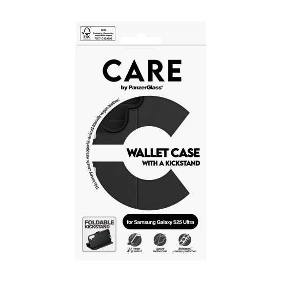 PanzerGlass CARE by ® Feature Wallet Case w. Kickstand Samsung Galaxy S25 Ultra coque de protection pour téléphones portables Housse Noir PanzerGlass CARE by ® Feature Wallet Case w. Kickstand Samsung Galaxy S25 Ultra coque de protection pour téléphones portables Housse Noir