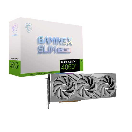 MSI GAMING GeForce RTX 4060 Ti X SLIM WHITE 16G NVIDIA 16 Go GDDR6