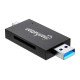 Manhattan Lecteur/enregistreur de cartes multiformat USB-A/USB-C, 5 Gbps (USB 3.0), connecteur mâle vers emplacements microSD et SD/MMC, format mini, compatible avec Windows ou Mac, noir/translucide, garantie de 3 ans