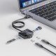 Manhattan Dock/hub combo USB-C & USB-A, 4 ports : 2x USB-A + 2x USB-C, 5 Gbit/s (USB 3.0), forme inclinée pour accès facile, Alimenté par USB (aucune alimentation externe requise)