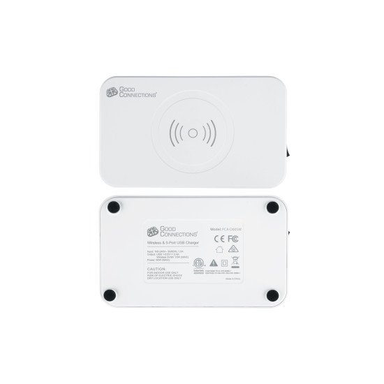 Alcasa PCA-D005W chargeur d'appareils mobiles Universel Blanc Secteur Recharge sans fil Charge rapide Intérieure