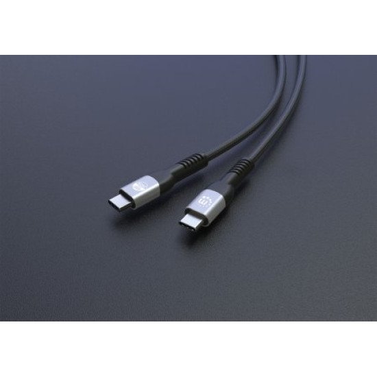 Manhattan Câble USB-C vers USB-C rapide (240 W), 2 m, charge ordinateur portable, compatible tous PC portables (un chargeur mural USB-C de 240 W supplémentaire est nécessaire), portée extra-longue, noir, garantie 3 ans
