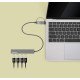 Manhattan Dock/hub combo USB-C & USB-A, 4 ports : 4x USB-A, 5 Gbit/s (USB 3.0), Alimenté par USB (aucune alimentation externe requise), câble 25 cm