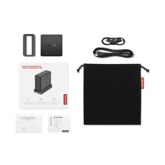 Lenovo G0AE0065EU station d'accueil Avec fil USB 3.2 Gen 1 (3.1 Gen 1) Type-C Noir, Gris