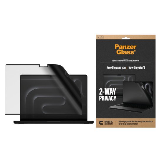 PanzerGlass ® Magnetic 2-Way Privacy Film Screen Protector Macbook Pro 14.2" M1 | M2 | M3 | M4 | M5 Protection d'écran transparent 1 pièce(s)