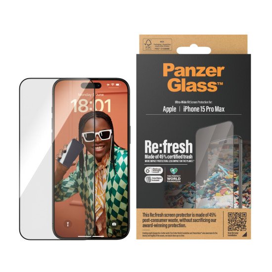 PanzerGlass UWF Refresh with 45% rec. Glas Protection d'écran transparent Apple 1 pièce(s)