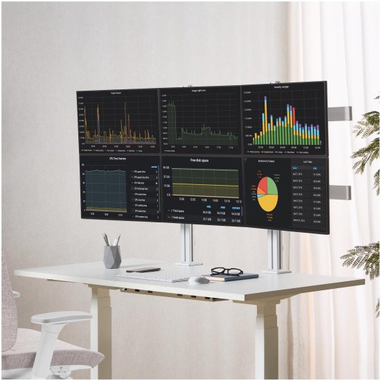 StarTech.com 6-MONITOR-ARM-A support d'écran plat pour bureau 81,3 cm (32") Blanc StarTech.com 6-MONITOR-ARM-A support d'écran plat pour bureau 81,3 cm (32") Blanc