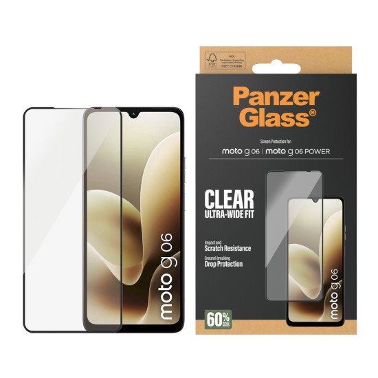 PanzerGlass ® Screen Protector Motorola moto g06 | moto g06 POWER | Ultra-Wide Fit Protection d'écran transparent 1 pièce(s)