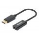 Manhattan Adaptateur actif DisplayPort 1.2 vers HDMI, 4K à 60 Hz, 15 cm, mâle vers femelle, DP avec verrouillage, non bidirectionnel, noir, garantie 3 ans, équivalent à DP2HD4K60S