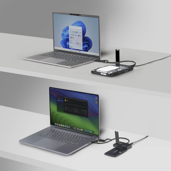 StarTech.com Adaptateur USB-C/USB-A vers M.2 NVMe et SATA 2,5"/3,5", 10 Gbps, Lecteur de Disque dur SSD Externe Sans Outil, B+M/M-Key