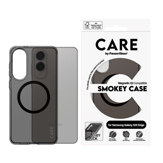 PanzerGlass CARE by ® Flagship Case Urban Combat Smokey w. Black Qi Compatible Samsung S25 Edge coque de protection pour téléphones portables Housse Noir PanzerGlass CARE by ® Flagship Case Urban Combat Smokey w. Black Qi Compatible Samsung S25 Edge coque de protection pour téléphones portables Housse Noir