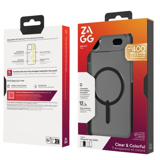 ZAGG Santa Cruz Snap coque de protection pour téléphones portables 16,5 cm (6.5") Housse Noir ZAGG Santa Cruz Snap coque de protection pour téléphones portables 16,5 cm (6.5") Housse Noir