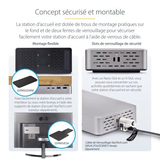StarTech.com Station d'Accueil USB4, USB-C 40Gbps, Double Vidéo HDMI, Jusqu'à 2x 4K 60Hz 4:4:4 (RGB) ou 2x 4K 120Hz 4:2:2, Dock Multi-Moniteur, 6x USB, 2.5GbE, 100W PD StarTech.com Station d'Accueil USB4, USB-C 40Gbps, Double Vidéo HDMI, Jusqu'à 2x 4K 60Hz 4:4:4 (RGB) ou 2x 4K 120Hz 4:2:2, Dock Multi-Moniteur, 6x USB, 2.5GbE, 100W PD