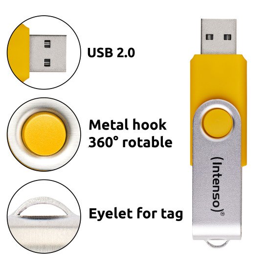 Intenso 5 x Clé USB Office Line, 64 Go, USB-A, 3.2 Gen 1x1, couleurs assorties