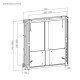 Manhattan Support mural pour téléviseurs et moniteurs de 55 à 75 pouces, hauteur réglable sans outil, VESA 200x200 à 600x600 mm, charge max. 65 kg, noir, vérifiez les quatre trous de montage au dos de l'écran