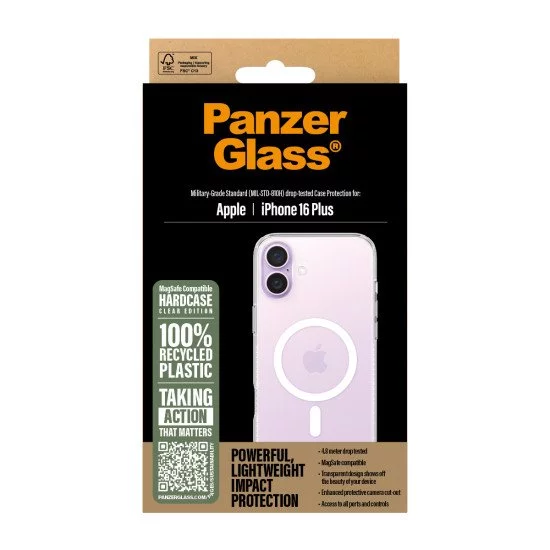 PanzerGlass PG HardC White MagSafe iPhone 16 6.7Inch coque de protection pour téléphones portables Housse Transparent PanzerGlass PG HardC White MagSafe iPhone 16 6.7Inch coque de protection pour téléphones portables Housse Transparent