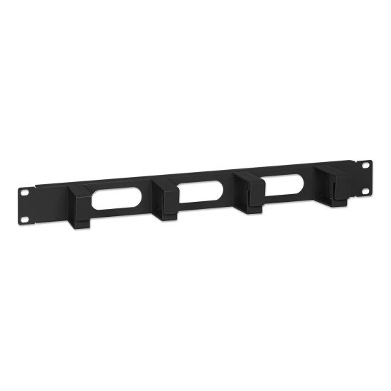Intellinet Panneau de gestion des câbles 19", 1U, 4 anneaux plastiques courts, noir