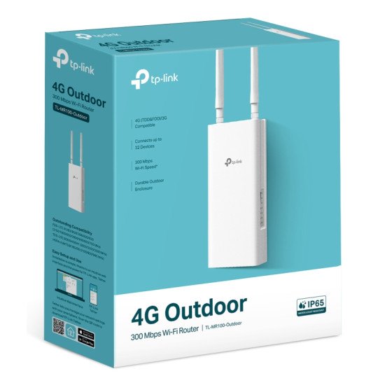 TP-Link TL-MR100-OUTDOOR routeur sans fil Fast Ethernet Monobande (2,4 GHz) 4G Blanc