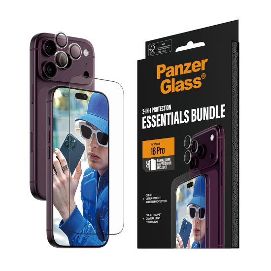 PanzerGlass ® 2-in-1 Essentials Bundle iPhone 2026 Pro Protection d'écran transparent 1 pièce(s)