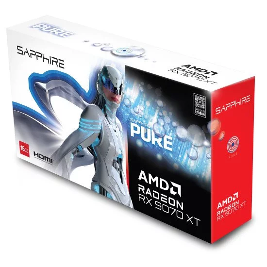 Sapphire PURE Radeon RX 9070 XT AMD 16 Go GDDR6 Sapphire PURE Radeon RX 9070 XT AMD 16 Go GDDR6