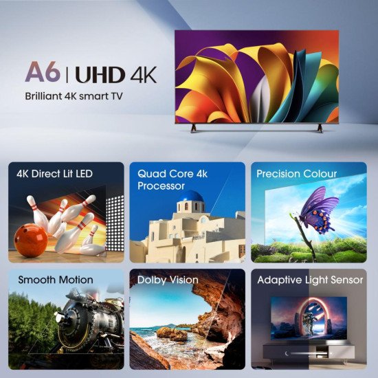 Hisense 75A6N 190,5 cm (75") 4K Ultra HD Smart TV Wifi Noir 350 cd/m²