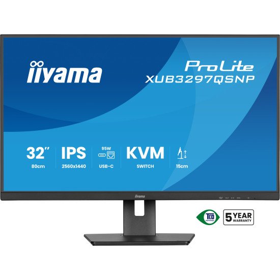 iiyama ProLite XUB3297QSNP-B1 écran PC 81,3 cm (32") 2560 x 1440 pixels 4K Ultra HD LED Noir iiyama ProLite XUB3297QSNP-B1 écran PC 81,3 cm (32") 2560 x 1440 pixels 4K Ultra HD LED Noir