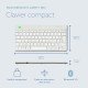 R-Go Tools Clavier ergonomique R-Go Compact Break, clavier compact avec logiciel de pause, AZERTY (BE), Bluetooth, blanc