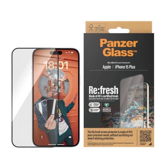 PanzerGlass UWF Refresh with 45% rec. Glas Protection d'écran transparent Apple 1 pièce(s)