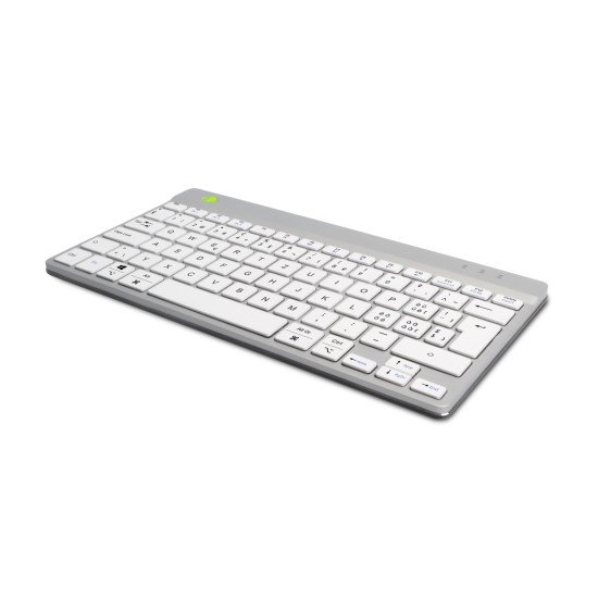 R-Go Tools Clavier ergonomique R-Go Compact Break, clavier compact avec logiciel de pause,QWERTZ (CH), Bluetooth, blanc