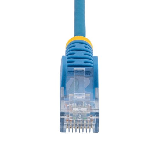 StarTech.com Câble Ethernet CAT6 Bleu Fin de 15m, Sans Accroc, 100W PoE, UTP, LSZH, Fil de Cuivre Pur 28AWG, Cordon Patch Réseau RJ45 avec Serre-Câble, Contrôlé Fluke