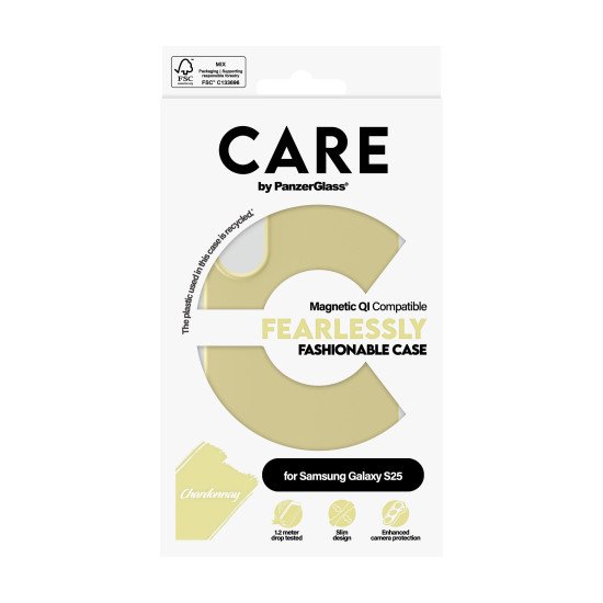 PanzerGlass CARE by ® Fashionable Case Chardonnay w. Qi Compatible Samsung Galaxy S25 coque de protection pour téléphones portables Housse Jaune PanzerGlass CARE by ® Fashionable Case Chardonnay w. Qi Compatible Samsung Galaxy S25 coque de protection pour téléphones portables Housse Jaune