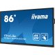 iiyama PROLITE Carte A numérique 2,18 m (86") LED Wifi 400 cd/m² 4K Ultra HD Noir Écran tactile Intégré dans le processeur Android 24/7