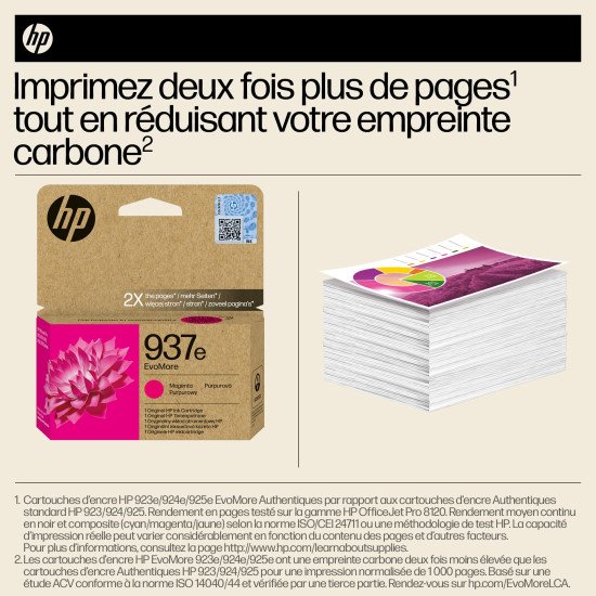HP 937e Cartouche d'encre authentique Magenta EvoMore HP 937e Cartouche d'encre authentique Magenta EvoMore