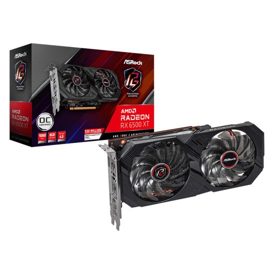 Asrock Phantom Gaming RX 6500 XT 8GB OC AMD Radeon RX 6500 XT 8 Go GDDR6