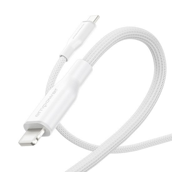 PanzerGlass empower by ® Racing 60W USB-C to Lightning Cable | USB 2.0 | 1.2M | Silver White câble USB Blanc