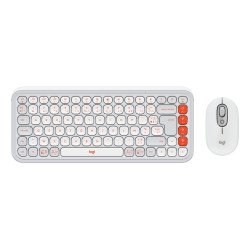 Logitech POP Icon Combo clavier Souris incluse Universel Bluetooth AZERTY Français Orange, Blanc