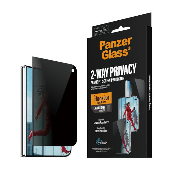 PanzerGlass ® Privacy Front Screen Protector iPhone Duo | FRAME FIT w. EasyAligner Protection d'écran transparent Apple 1 pièce(s)