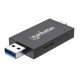 Manhattan Lecteur/enregistreur de cartes multiformat USB-A/USB-C, 5 Gbps (USB 3.0), connecteur mâle vers emplacements microSD et SD/MMC, format mini, compatible avec Windows ou Mac, noir/translucide, garantie de 3 ans