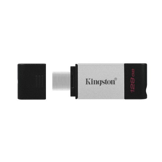 Kingston DataTraveler 80 clé USB 128 Go USB Type-C 3.2 Gen 1 (3.1 Gen 1) Noir, Argent