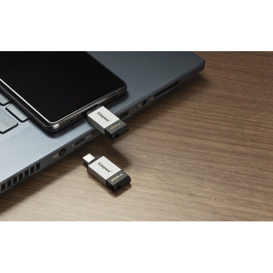 Kingston DataTraveler 80 clé USB 128 Go USB Type-C 3.2 Gen 1 (3.1 Gen 1) Noir, Argent