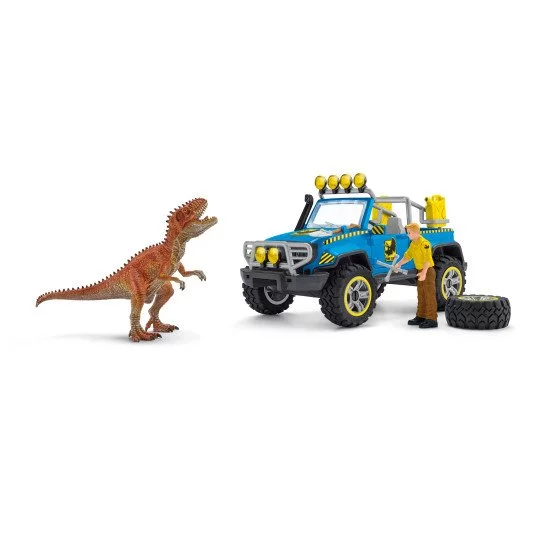 schleich Dinosaurs Voiture tout-terrain avec avant-poste Dino schleich Dinosaurs Voiture tout-terrain avec avant-poste Dino