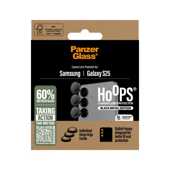 PanzerGlass ® Hoops® Black Camera Lens Protector Samsung Galaxy S25 Protection d'écran transparent 1 pièce(s) PanzerGlass ® Hoops® Black Camera Lens Protector Samsung Galaxy S25 Protection d'écran transparent 1 pièce(s)
