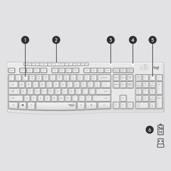 Logitech MK295 Silent Wireless Combo clavier Souris sans fil QWERTZ DE Blanc